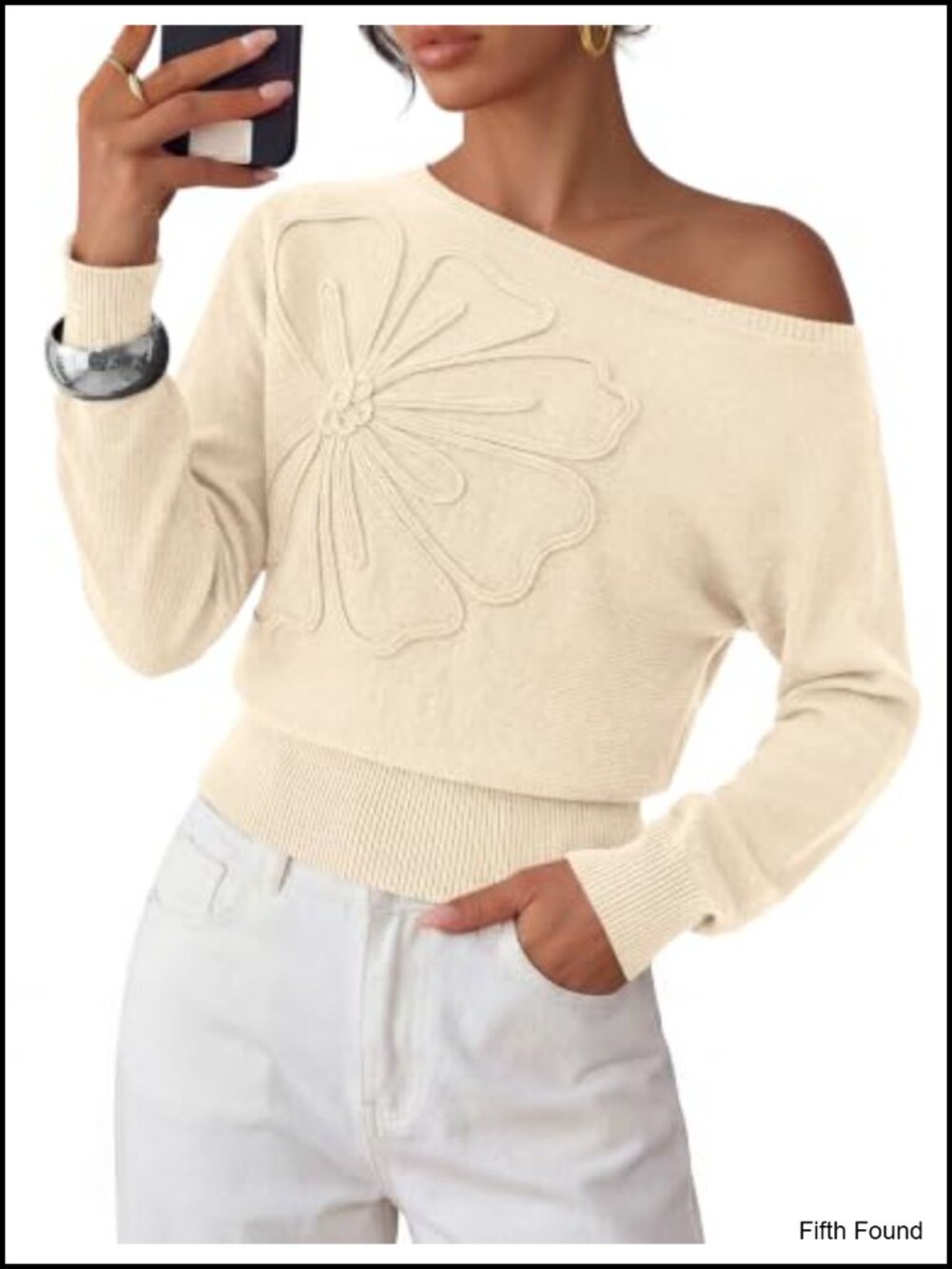 Women's Off Shoulder Knit Pullover Sweater Convertible Boat Neck Long Sleeve